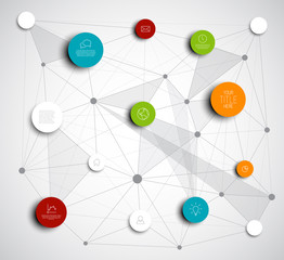 Poster - vector abstract circles infographic network template
