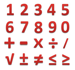 red collection numbers of isolated.