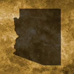 Sticker - Grunge illustration with the map of Arizona