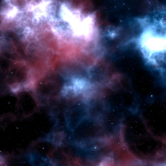 Wall Mural - solar system with milky way, nebulas and stars