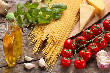 Wall Mural - Vegetables,herbs and spices for Italian food