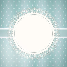 Lace Doily Background And Blue