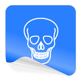 Fototapeta Niebo - skull blue sticker icon