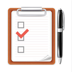 Poster - Vector Form with Pen and Checklist Icon