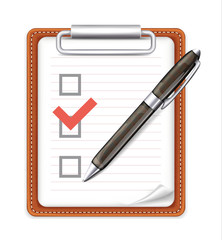 Poster - Vector Form with Pen and Checklist Icon