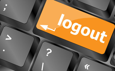 Poster - Computer keyboard key log out, business concept