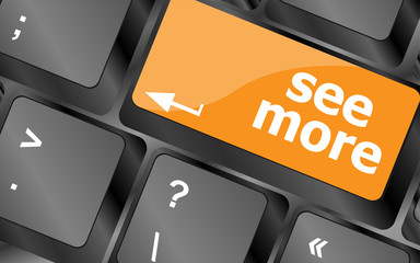 Fototapete - computer keyboard with see more keypad, search concept