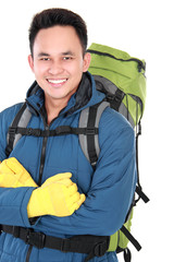 Sticker - male hiker with backpack