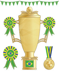 Wall Mural - brazil football trophy