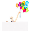 © boule1301 - businessman with banner and balloons
