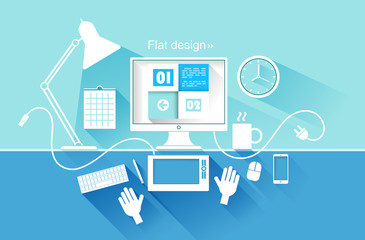 Wall Mural - flat design of modern devices. vector illustration