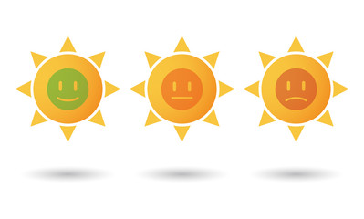 Sticker - Sun survey icon set