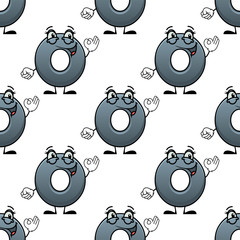 Poster - Funny happy waving number zero