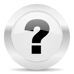 Poster - question mark silver glossy web icon