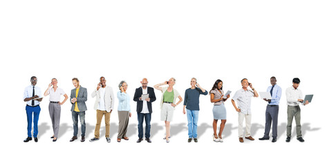 Wall Mural - Group of Multiethnic Business People Using Digital Devices