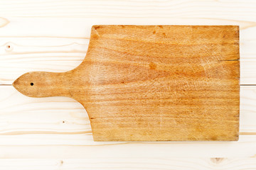 Wall Mural - Worn butcher block cutting and chopping board as background