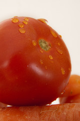 Tomato with drops