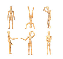 Sequence Gestures Articulated Wooden Mannequin