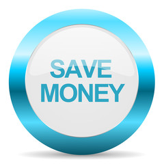 Poster - save money blue glossy icon