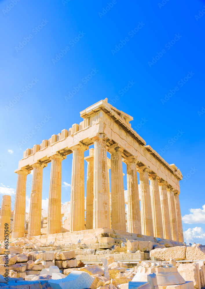Obraz na płótnie the famous Parthenon temple in Acropolis in Athens Greece w salonie