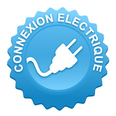 Sticker - connexion électrique sur bouton web denté bleu