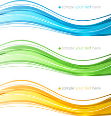 Poster - Set of vector  color curve lines design element.