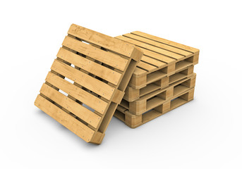 Poster - Wooden pallet isolated on white background
