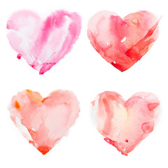 Wall Mural - watercolour heart isolated on white background