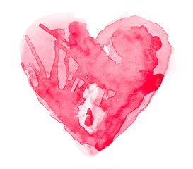 Wall Mural - watercolour heart isolated on white background