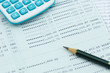 © april909 - close up bank statement with pencil