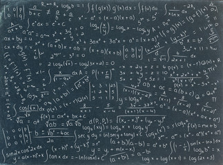 mathematical equations on blackboard (math maths formulae)