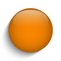 Wall Mural - Orange Glass Circle Button on Orange Background