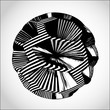 Abstract futuristic ball vector with stripes - isolated object