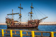 Pirate galleon ship on the water of Baltic