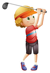 Poster - A boy golfing