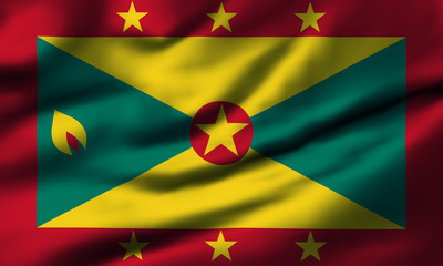 Wall Mural - Waving flag, design 1 - Grenada