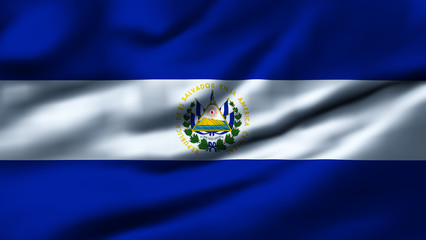 Wall Mural - Waving flag, design 1 - El Salvador