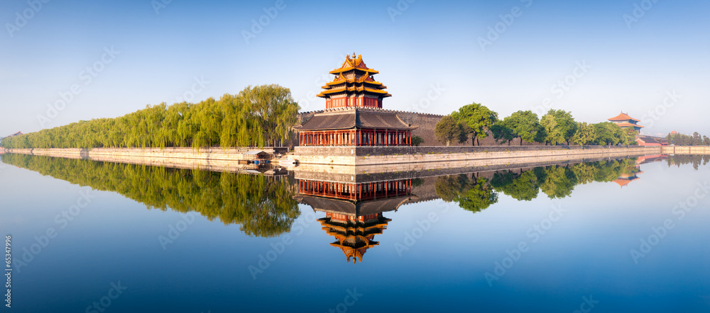 Verbotene Stadt in Beijing Panorama - obrazy, fototapety, plakaty 