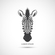 Label with the head of a zebra. Vector.