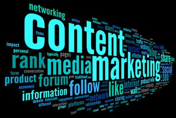 Canvas Print - Content marketing conept in word tag cloud