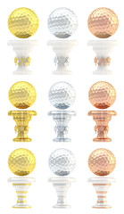 Award golf ball sport trophy cup