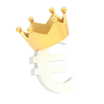 Euro currency sign in a crown