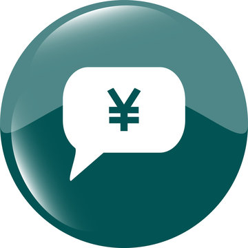 web icon on cloud with yen money sign
