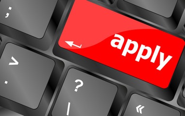 Poster - Apply online by pressing computer keyboard key to complete