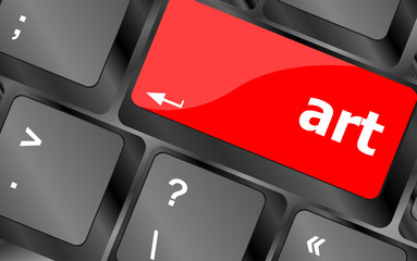 Poster - art button on computer keyboard key