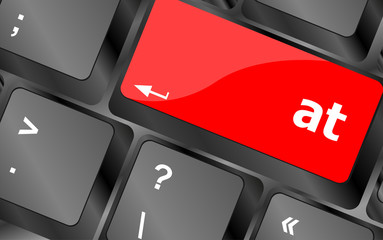 Poster - at button on computer keyboard key