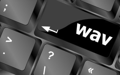 Poster - wav word on keyboard keys button