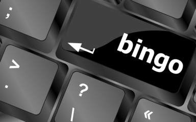 Poster - bingo button on computer keyboard keys