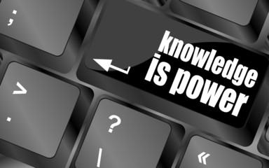 Poster - knowledge is power button on computer keyboard key