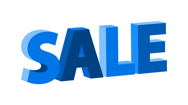 vector 3D retro sale sign